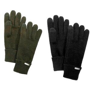Set of 2 Steve Madden Men’s Solid Boyfriend Touch Gloves (Green, Black)